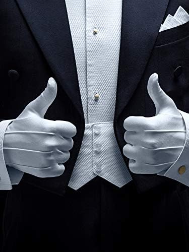 SATINIOR 6 Pairs White Gloves Uniform Gloves Parade Costume Gloves for Police Server Funeral Formal Tuxedo Guard...